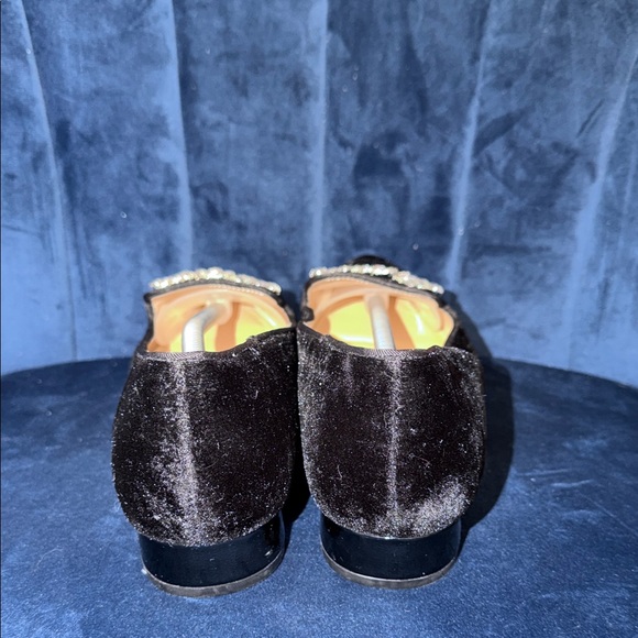 Adrienne Vittadini Black Velvet Loafers w/ Rhinestone Embellishment Size 9.5 - Picture 3 of 6